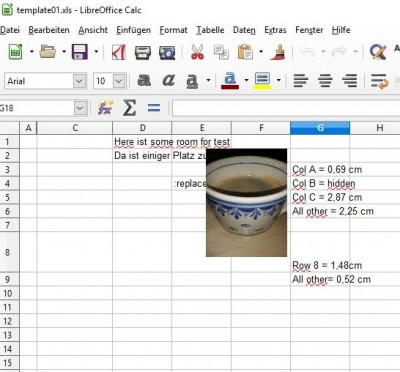 Beispiel für das Layout in LibreOffice