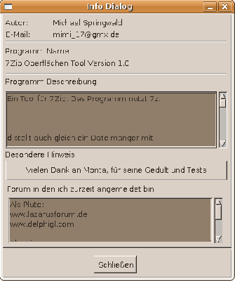 Das Info Dialog