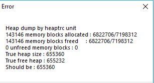Screenshot vom Debug-Ergebnis