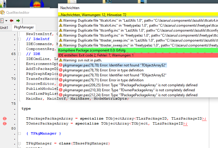 So sieht die Fehlermeldung aus