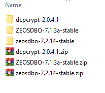 Zeos sollte aucu die neueste Version sein: 7.2.14